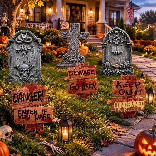 16.5Inch Halloween Decorations Outdoor Yard Signs, 6pcs Double-Sided