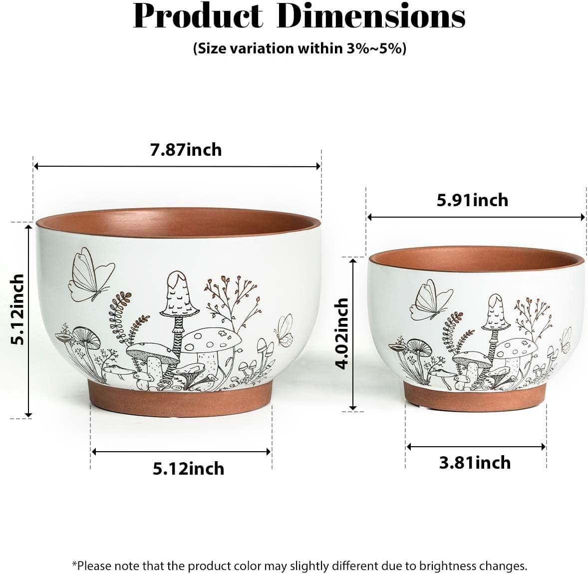 Planters / Plant Pots / 8+6 Inch / Cottage / 8 Inch