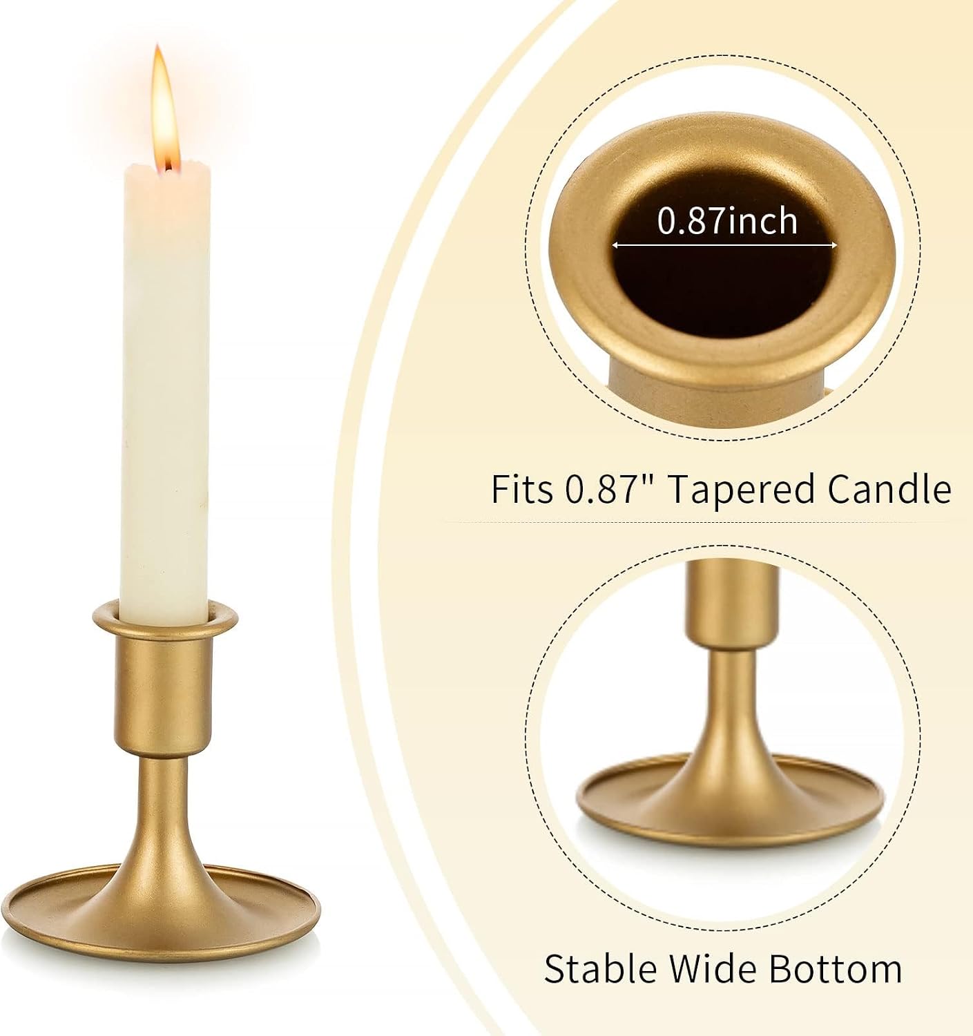 Candlestick Holders Taper Candle Holders, Romadedi Gold Candle Stick Candle Holder for Table Centerpiece, Wedding