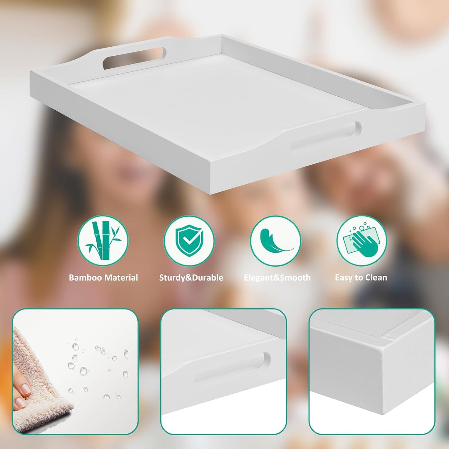 Wood Tray for Tea / White