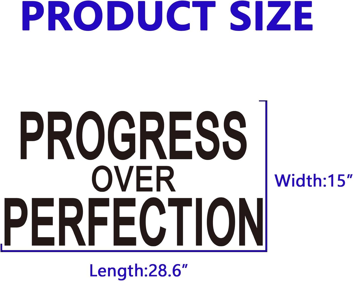 Motivational Positive Vinyl Art Wall Stickers / Large / Progress Over Perfection