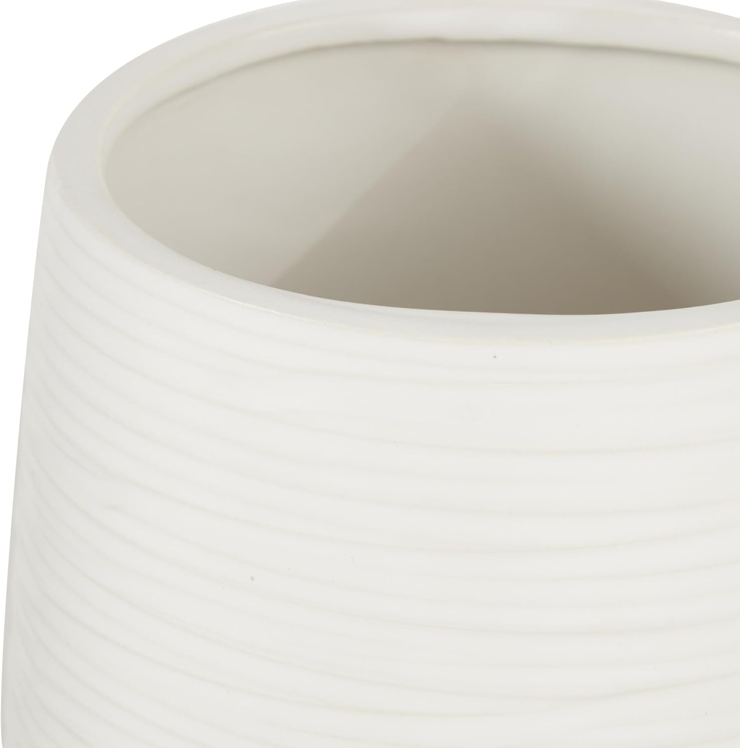 Porcelain Ceramic Decorative Vase Ribbed Centerpiece Vase