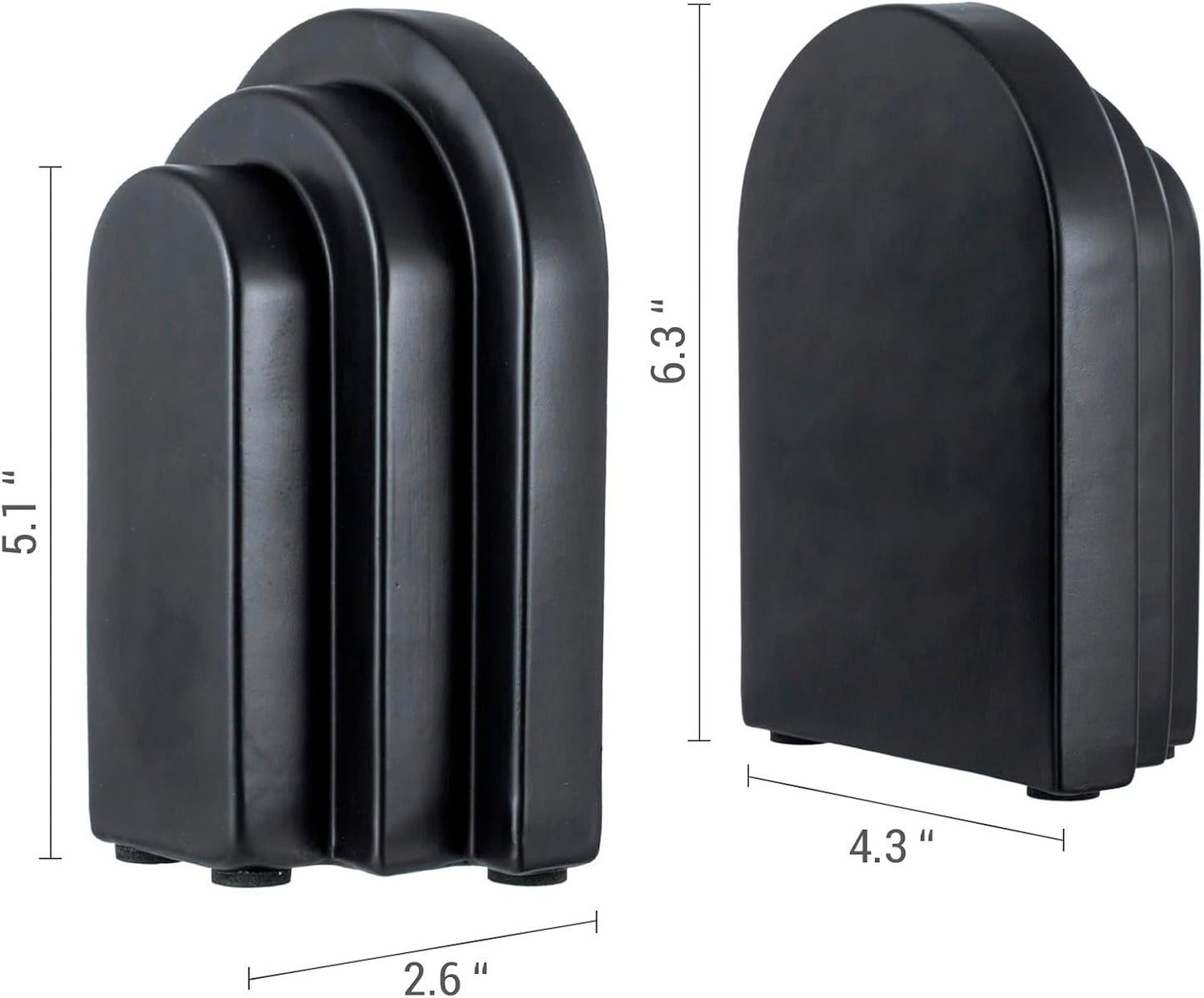 Book Stopper / Book Ends for Heavy Books / Black