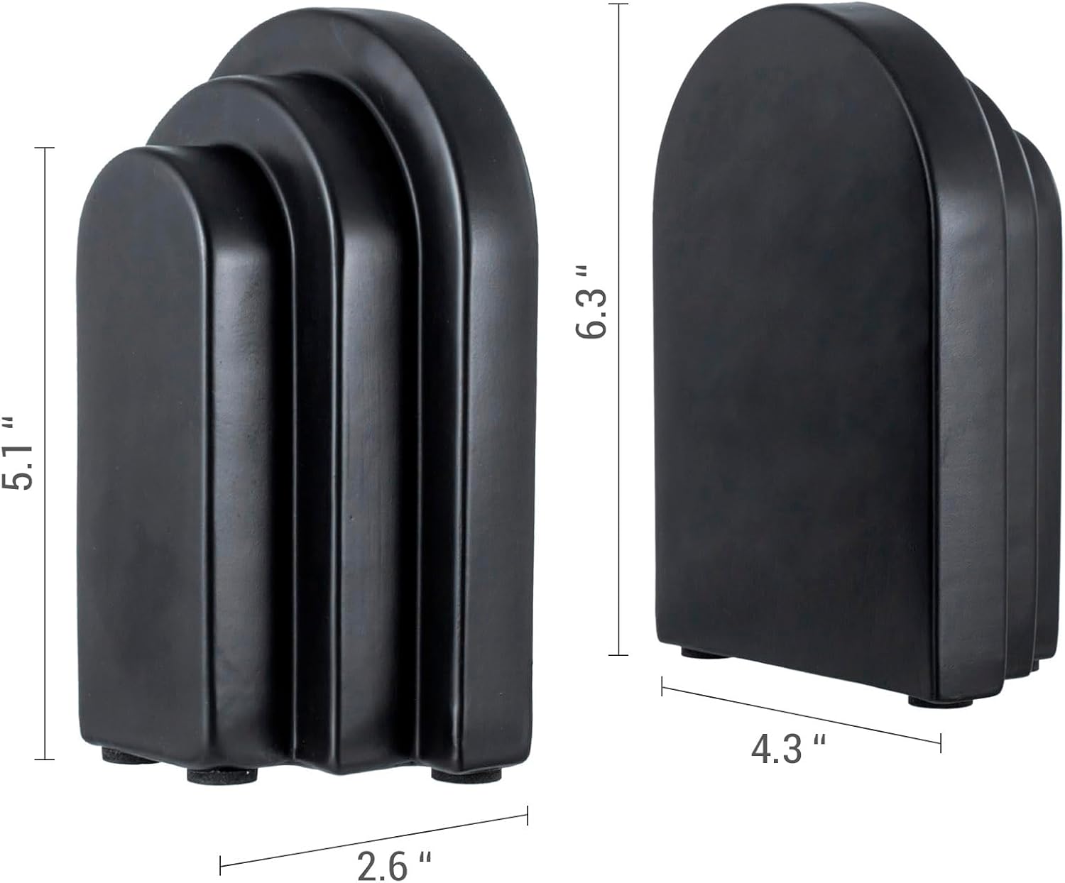 Book Stopper / Book Ends for Heavy Books / Black