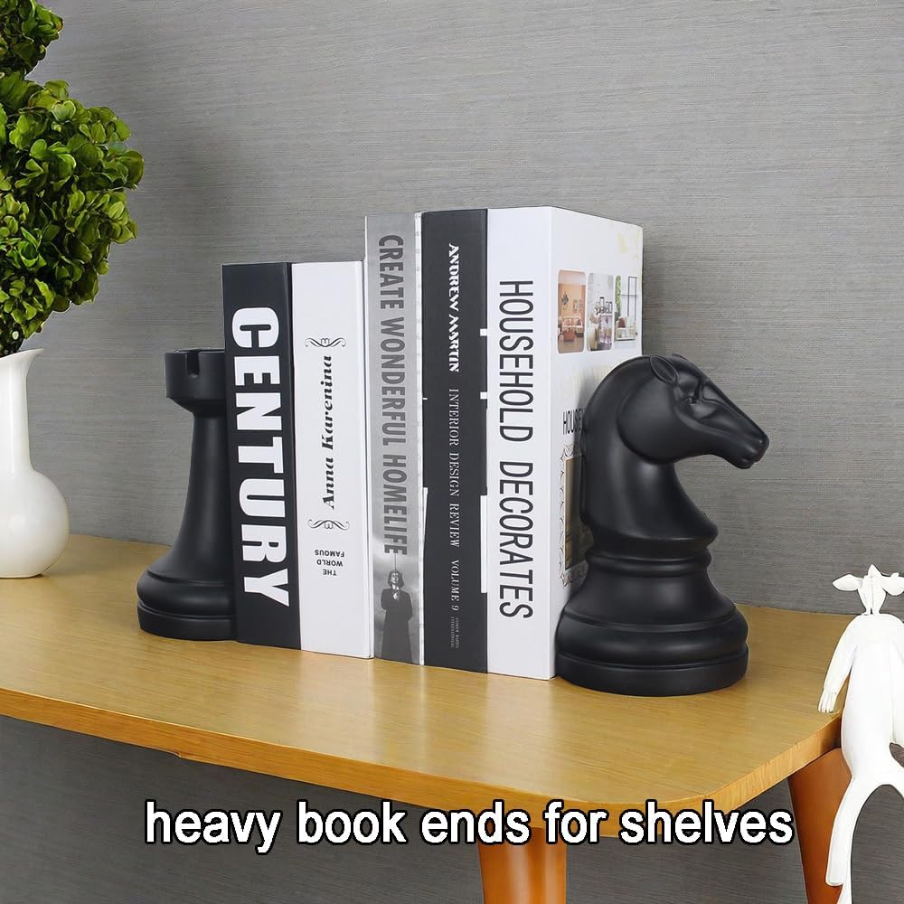 Decorative Book Ends Modern Bookends Stoppers / Black