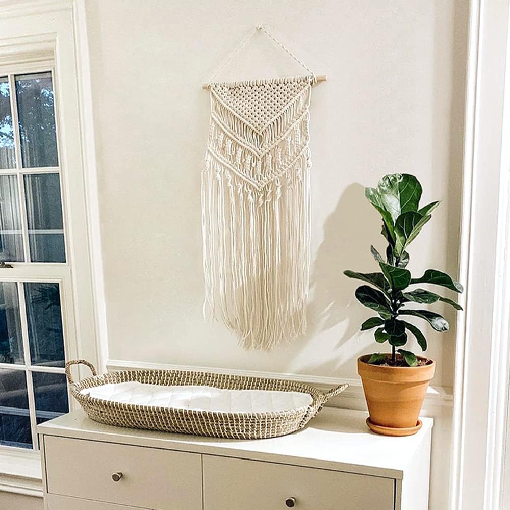 Macrame Wall Hanging Art Woven Boho Home Décor / Ivory