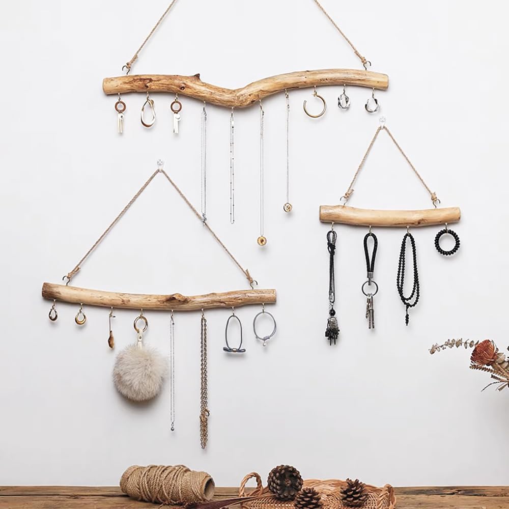 Driftwood Decorative Branches Farmhouse Home Wall Hanging Decor / Natural / 15 Inch / Set of 2