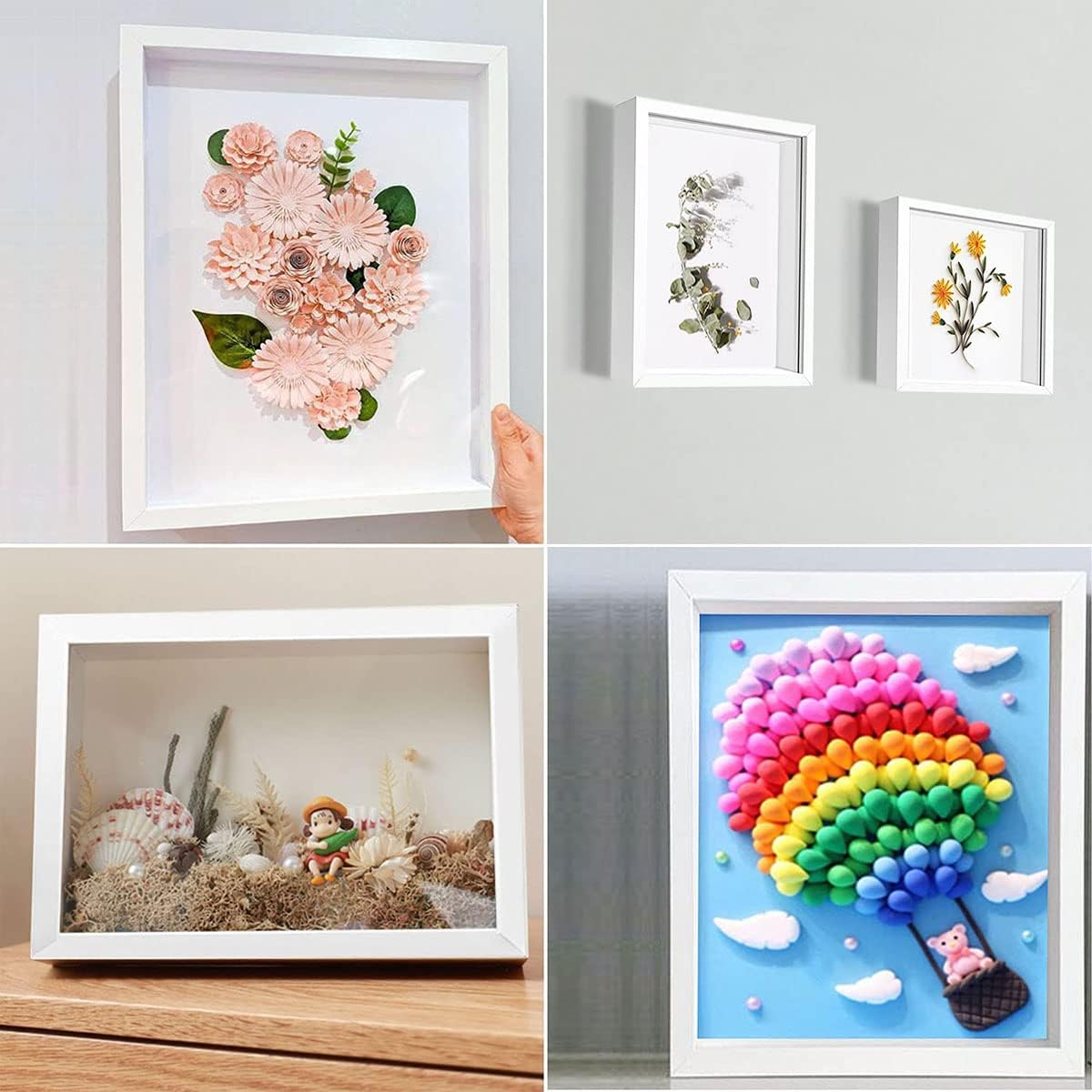 3 Pack 11x14 Shadow Box Frame 3D Picture Frame Acrylic Shadow BoxesDisplay Case Box for Memorabilia, Crafts, Tickets