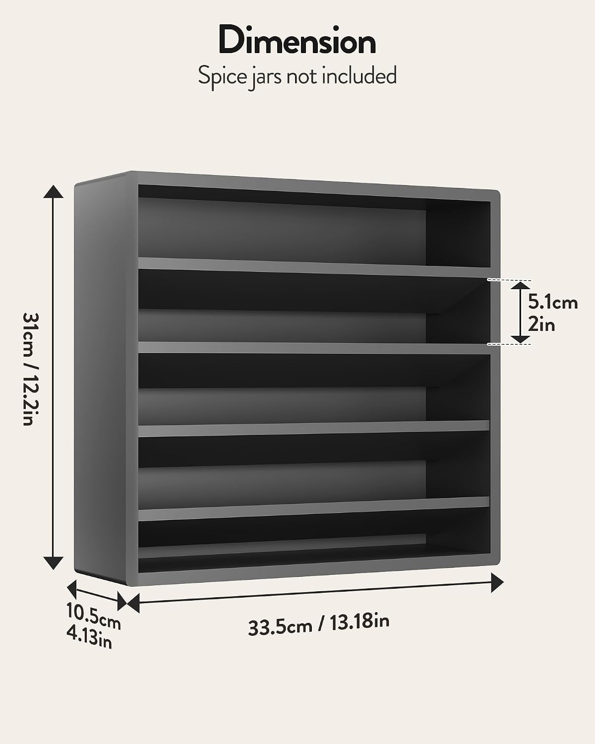Orimade 4 Tier Spice Rack Organizer for Cabinet, Freestanding Bamboo Seasoning Rack for Countertop, Cupboard, Pantry