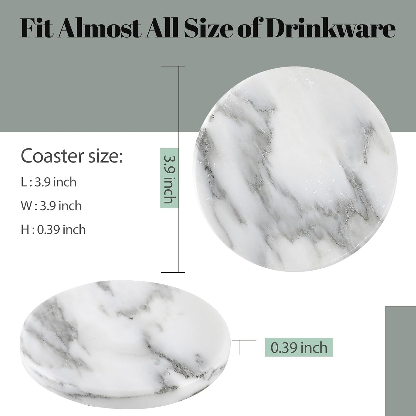 Aesthetic Modern Drink / Arabescato White / Set of 6