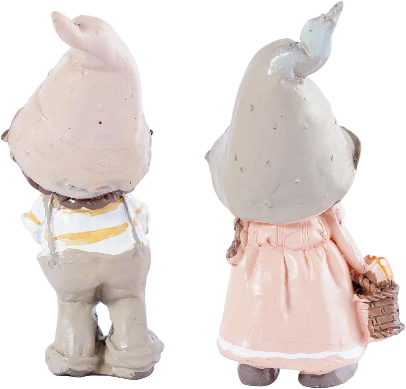 2-Piece Fairy Garden Accessories Outdoor Boy and Girl Mushroom Figurines Resin Small Garden Statues