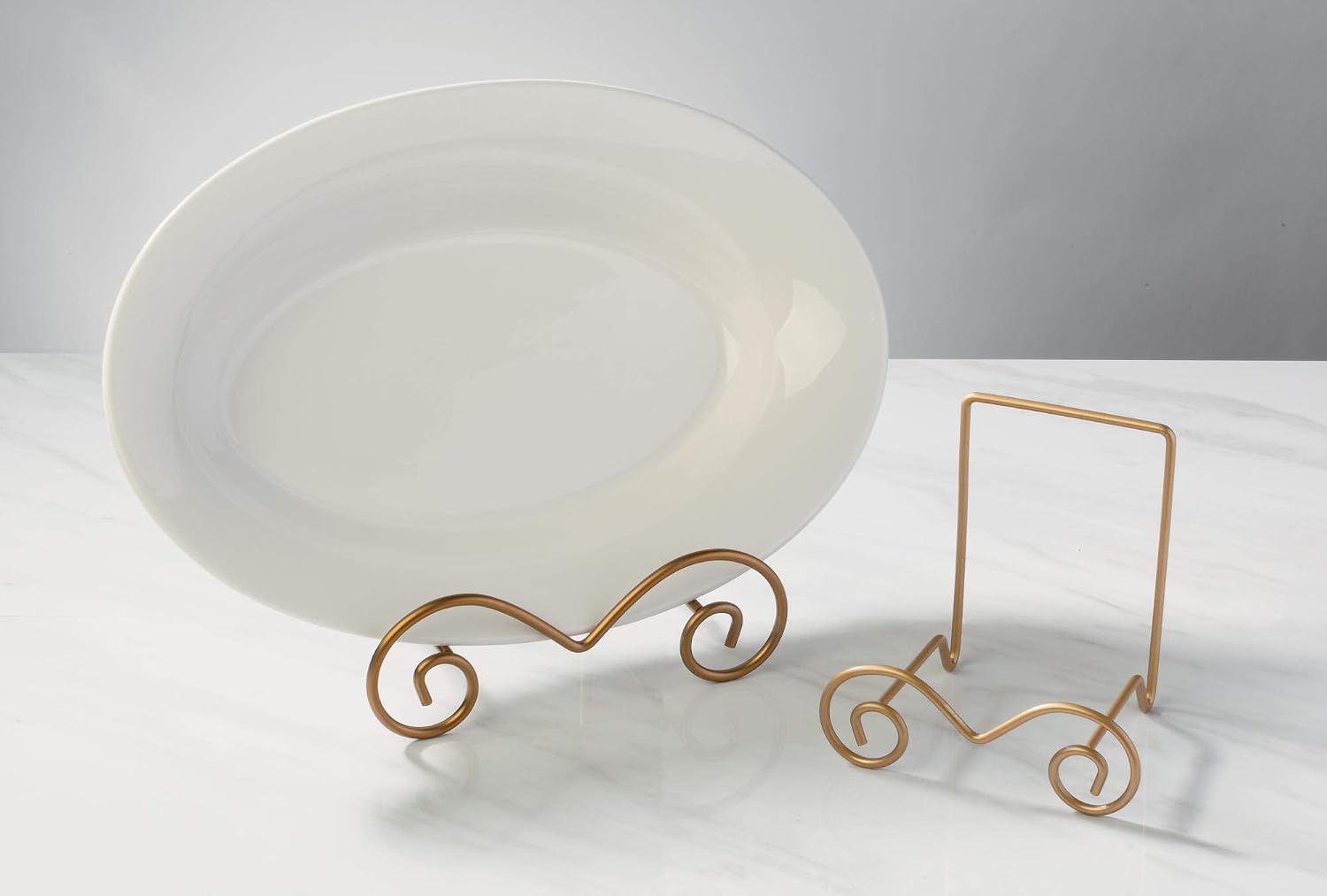 Stratford Metal Bowl Easel Bowl and Plate Stand / Gold / 7 Inch
