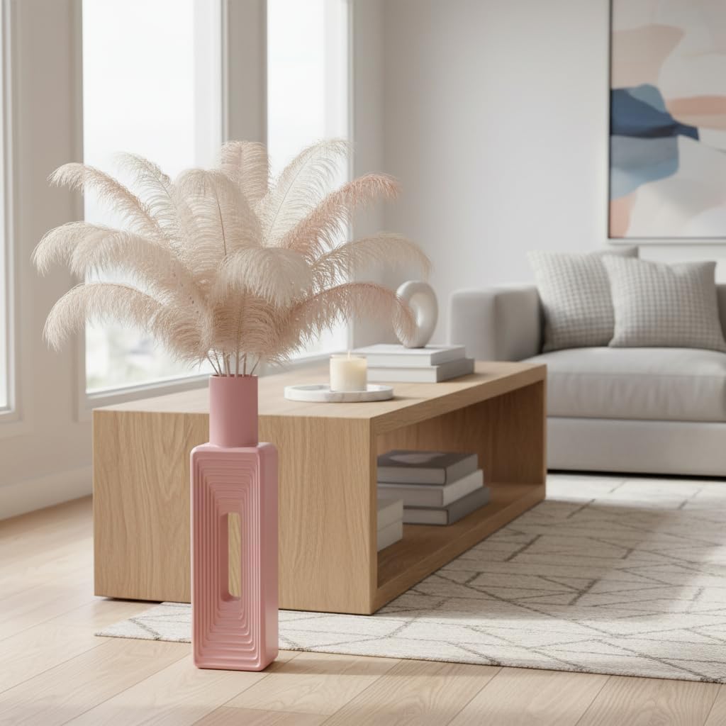 Modern Floor Vase / Pink / 23.6 In / 24 Inch