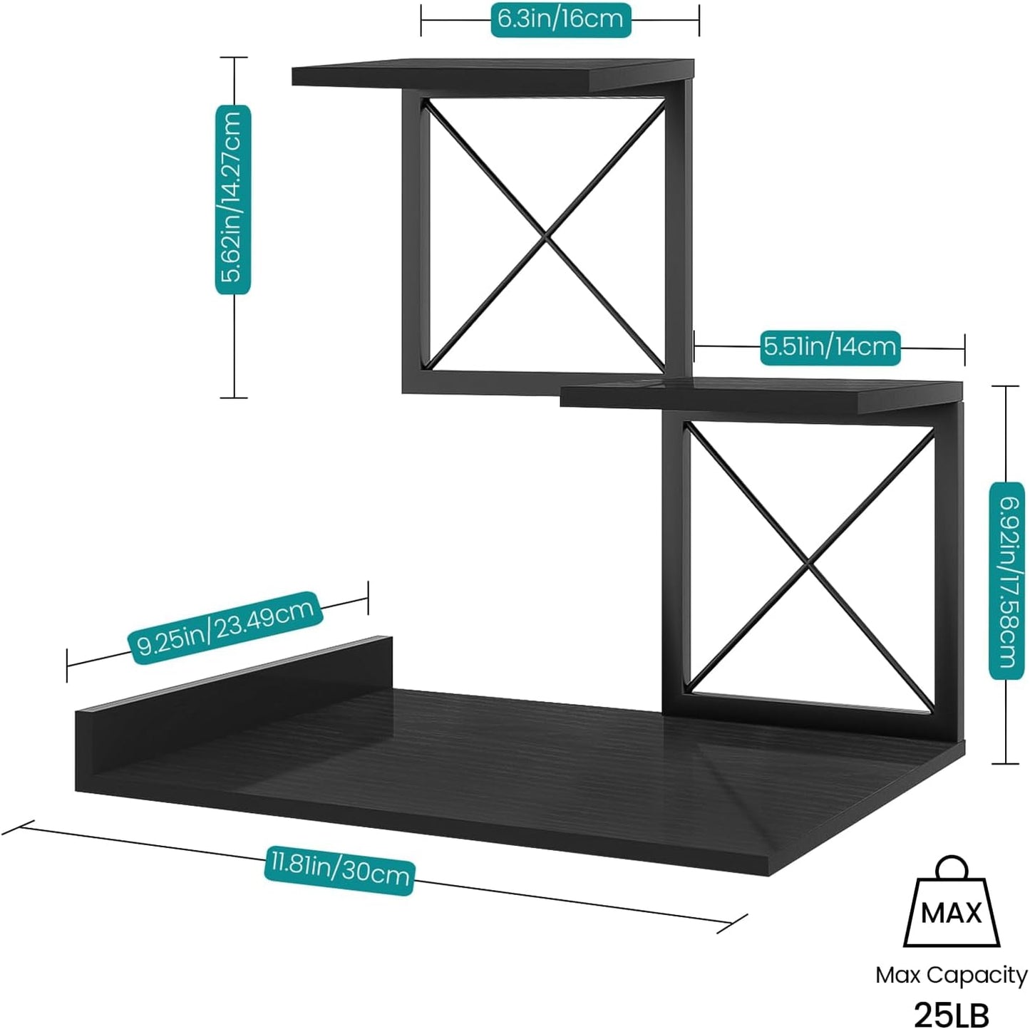 Office Storage Rack and Cubicle Organizers / Black