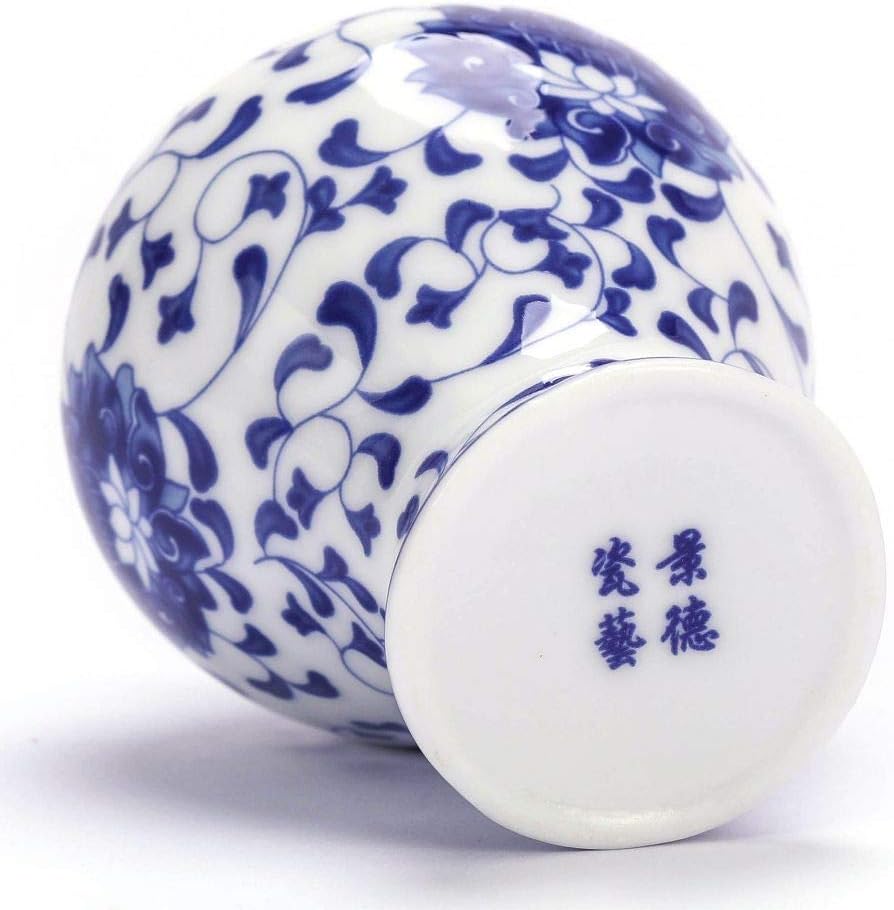 Ceramic Bud vase in Bulk for Farmhouse Table Centerpiece / Blue & White Porcelain Set / Set of 3