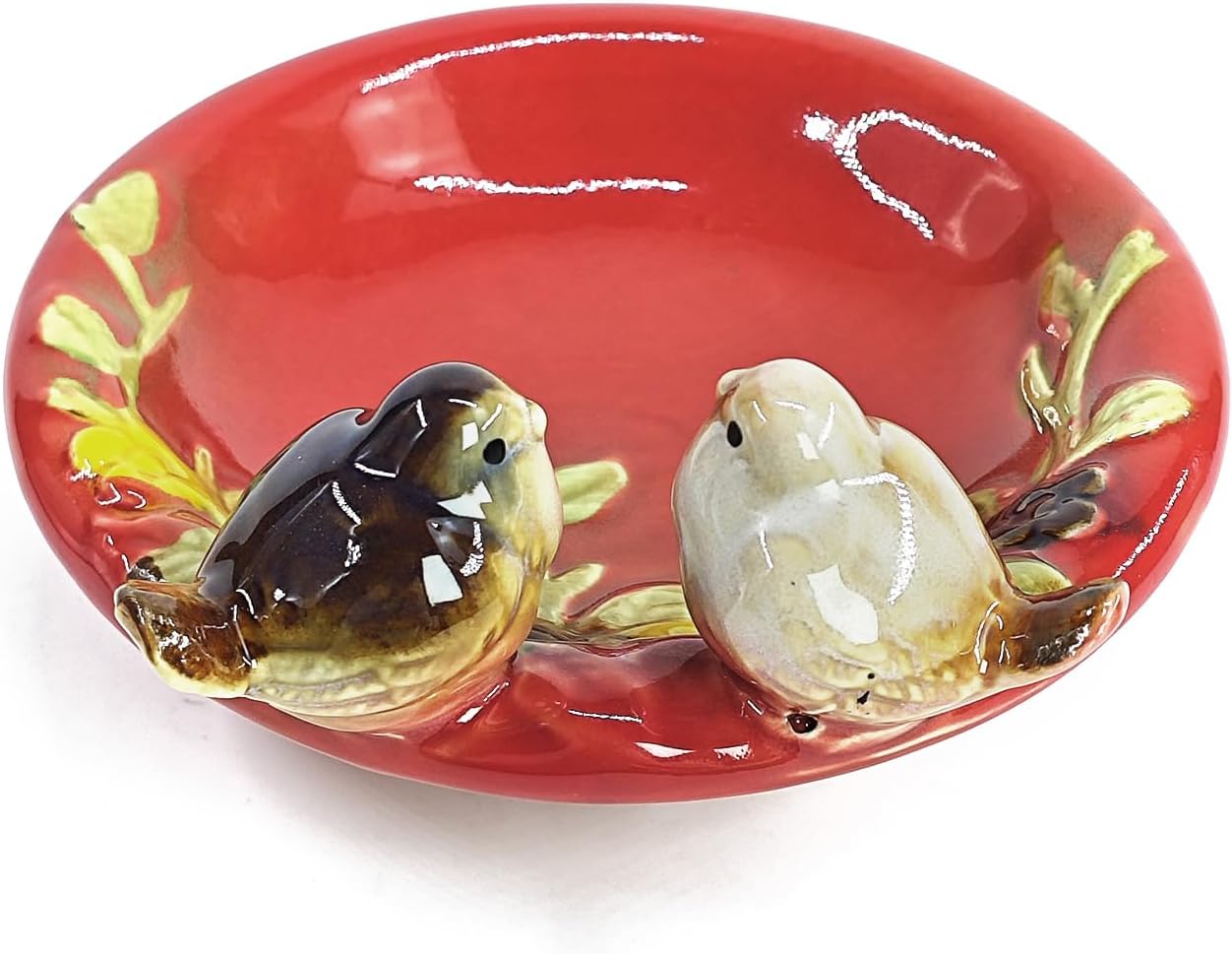 5" Ceramic Shower Soap Dish Holder Vintage soap Tray Bird Theme
