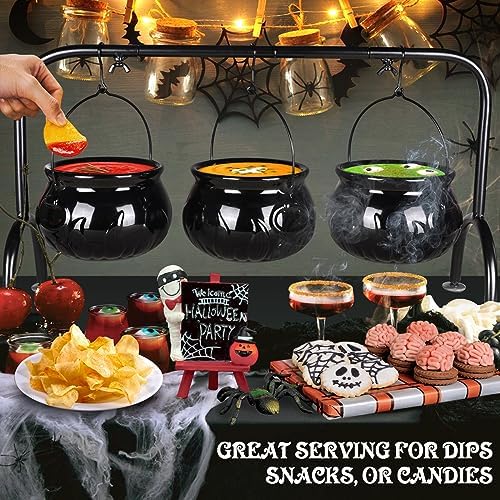 Halloween Party Decorations, 3 Ceramic Witches Cauldron Serving Bowls Set