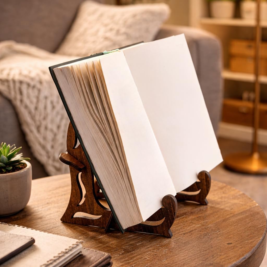 Wooden Display Stand / Handcrafted Multifunctional Wooden Holder for Cookbooks