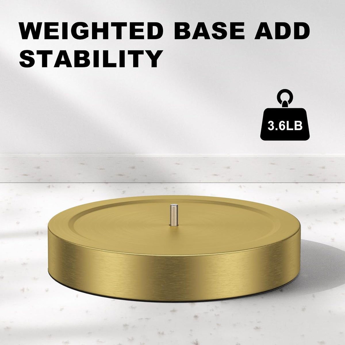 Brass Paper Towel Holder Countertop,One-Handed Tear, Stainless Steel, Weighted Base Paper Towel Roll Holder Stand,Paper