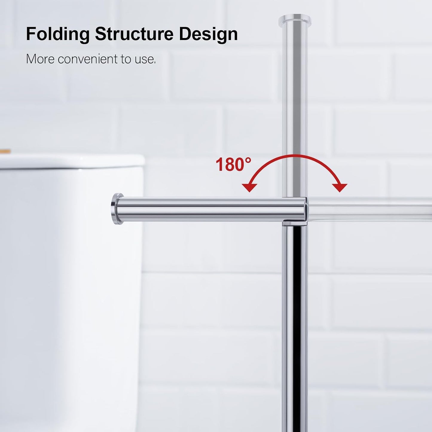 BAGNOLUX Bathroom Toilet Paper Holder Stand with Reserve, SUS304 Stainless Steel Rustproof Pedestal Tissue Roll Holder