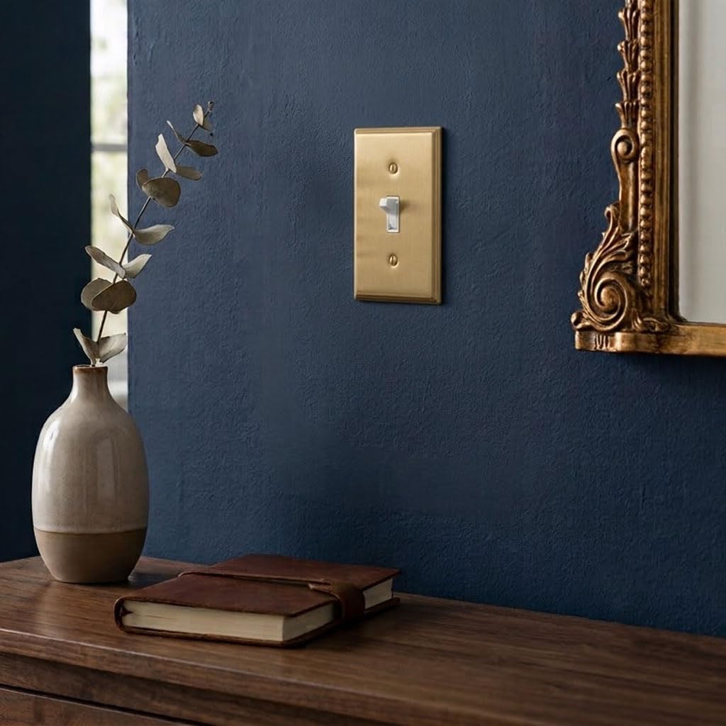 Rio Salto BRASS Brushed Brass Gold Metal Toggle Switch Plate Flip Switch Outlet Covers Light Switch Cover Wall Plates –