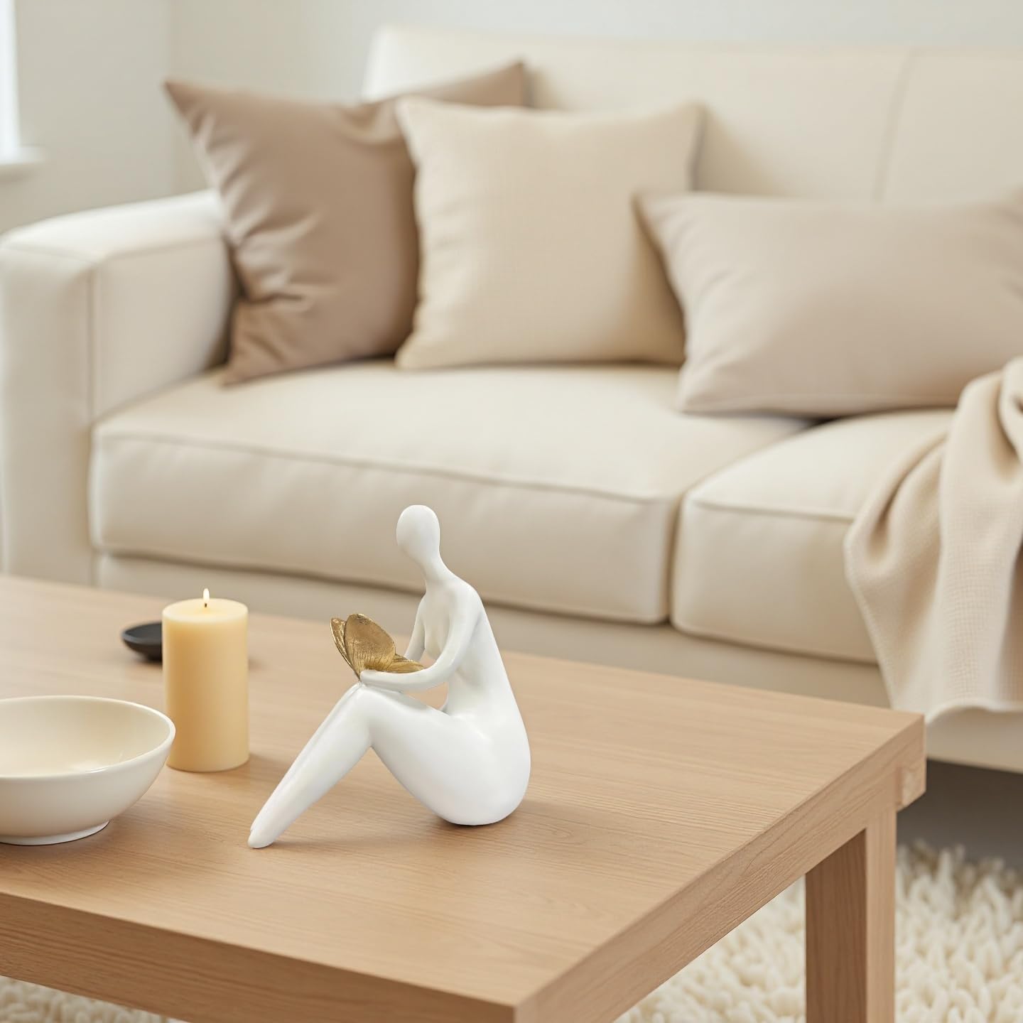 Abstract Sitting Figurine / W2 / White