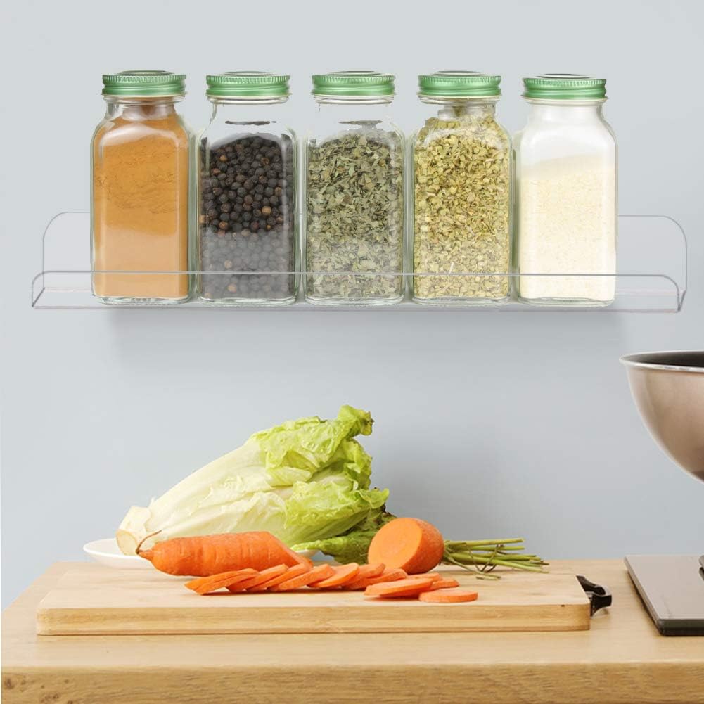 Weiai Clear Acrylic Shelves 15" Floating Wall Mount Ledge Display Bookshelf 4Pack