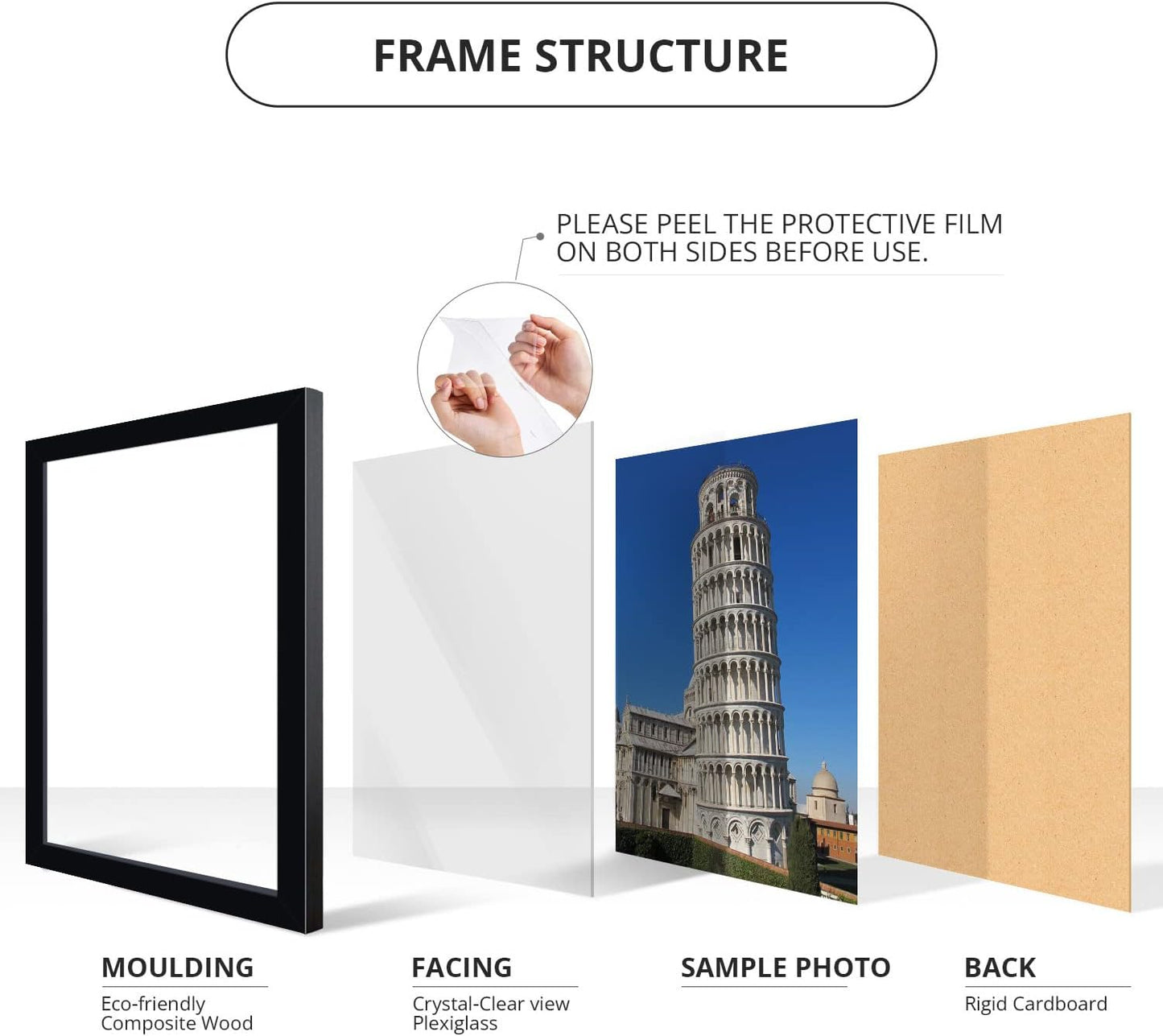 4x18 Black Picture Frame, Wall Decor for Art and Photos