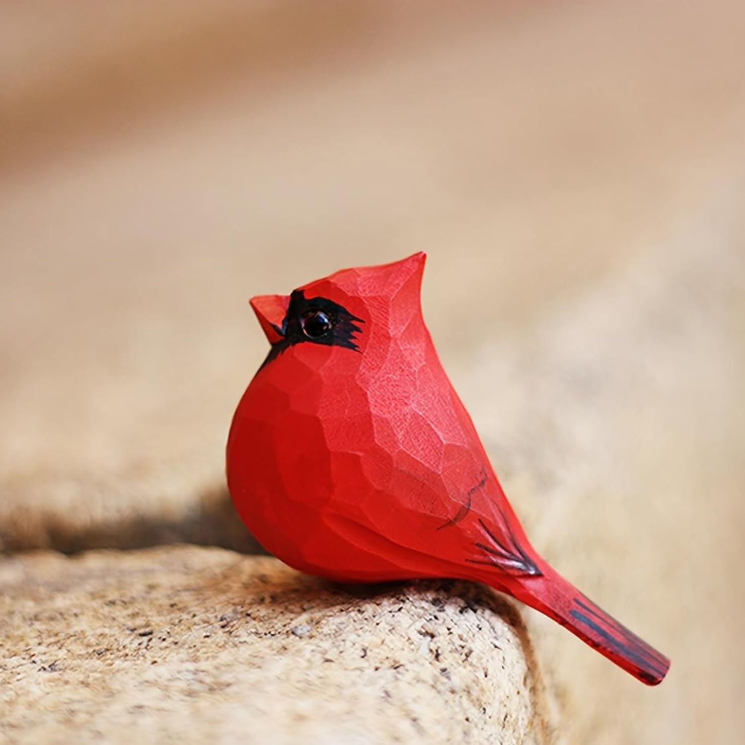 Handmade Wooden Carved Bird Decor Sculpted Hand-Painted Bird Figurines Small Home Decor Bird / 2ps