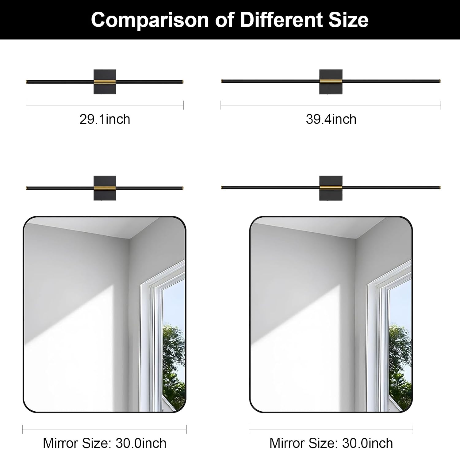 Battery Operated Wall Sconce Set of Two with Remote Control, 3000K-6000K Dimmable Black Gold Wall Lights, Timable LED