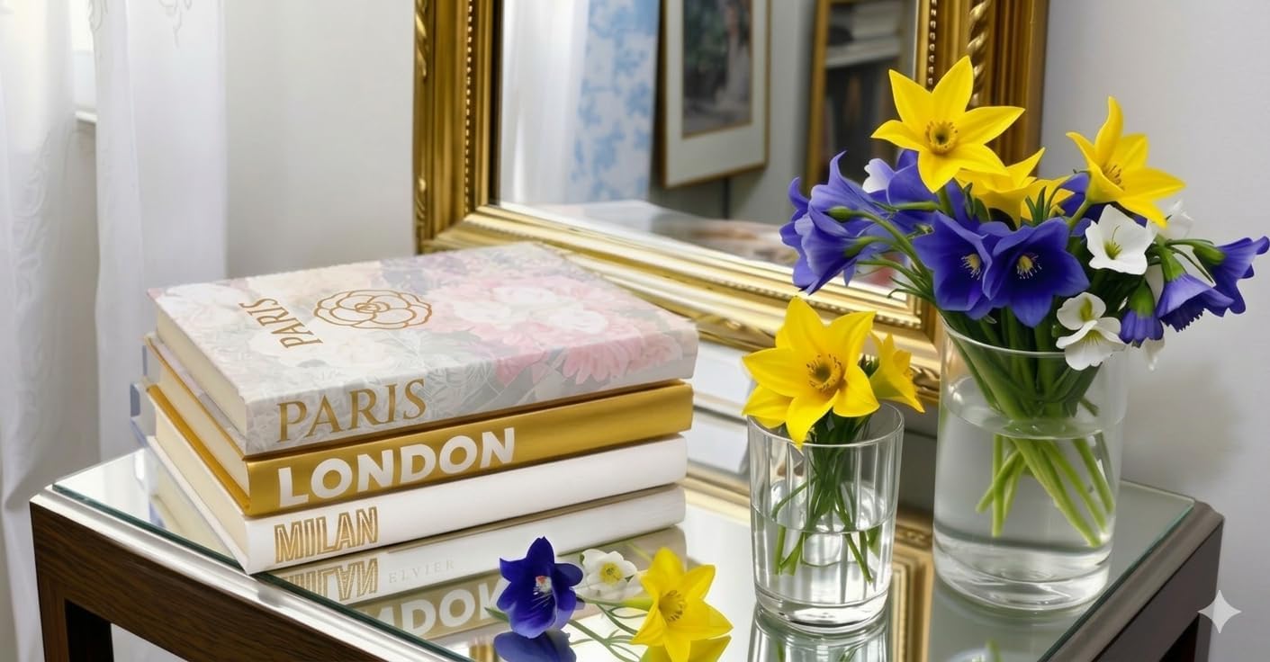 Decorative Books / Coffee table decor books / Gold / Set of 3
