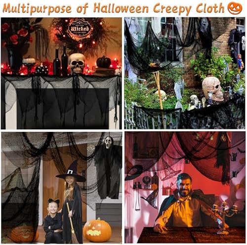 Xgunion Halloween Black Creepy Cloth 315x87 Inch Spooky Decor
