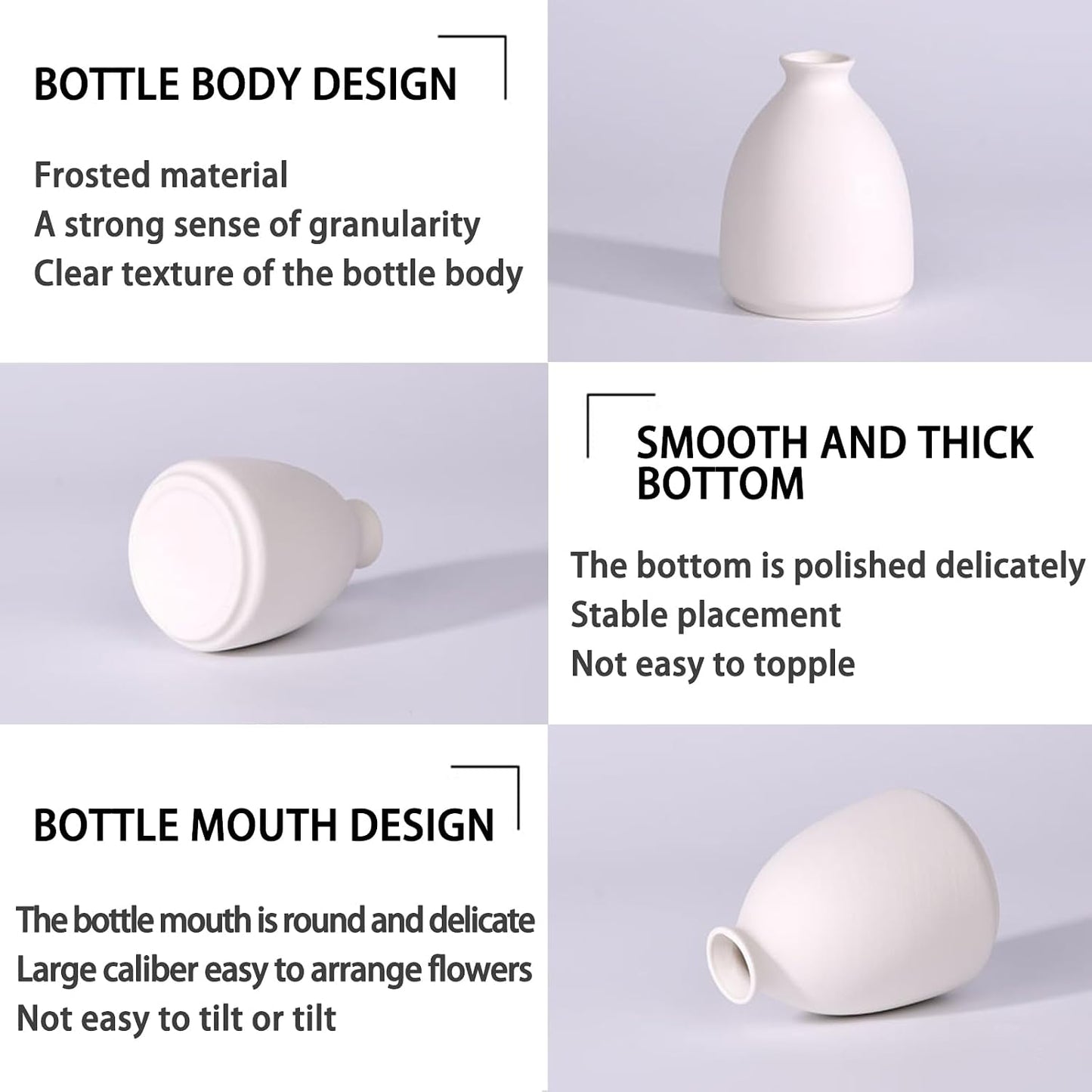 5'' Ceramic Bud Vases / 01 / White / Set of 20