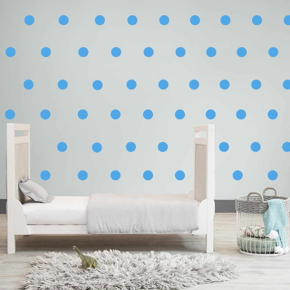 Peel and Stick Wall Decals / Blue / 2 Inch / Set of 100