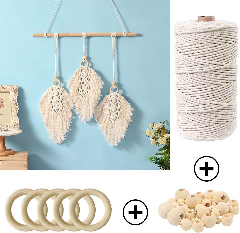 Best Macrame Supplies / 3MM x 220yards Kit / Natural / Set of 169