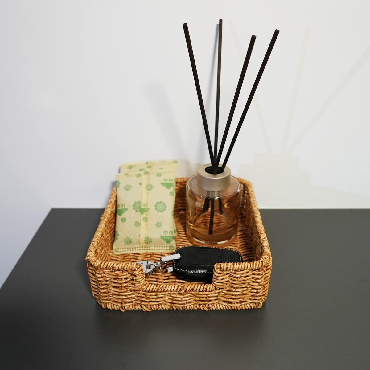 Rattan Napkin Holder Woven Guest Towel Holder / 7.7"L x 7.7"W x 2.4"H / 7.7 Inch