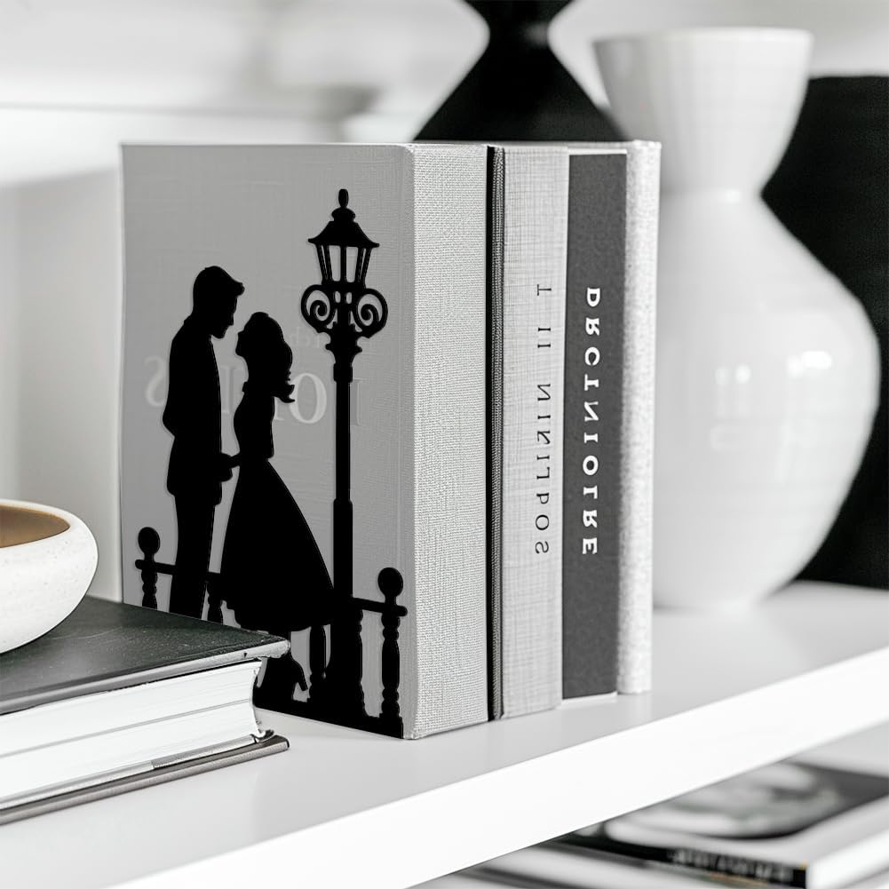Metal Bookends / Men and Women Under Streetlight