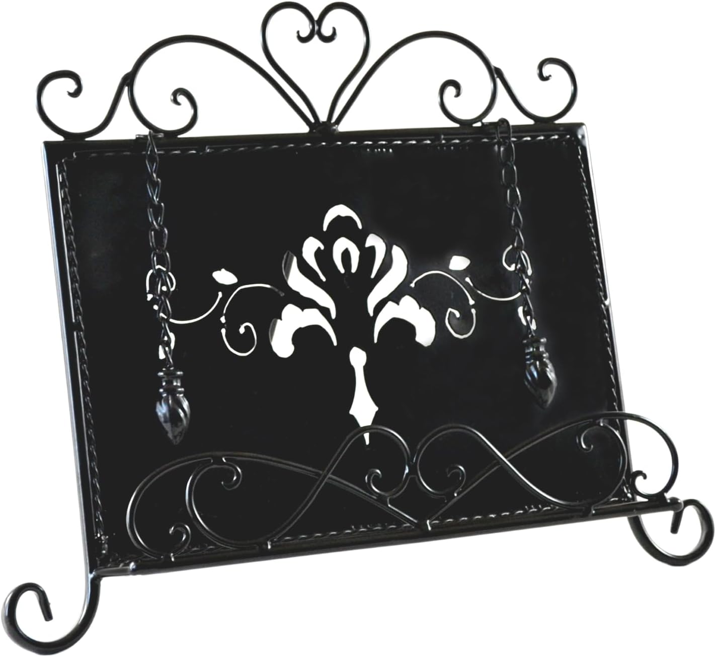 Westcharm Holiday Gift - Antique Metal Kitchen Cookbook Stand, Recipe Book Holder, iPad Holder, Cookery Book Easel with