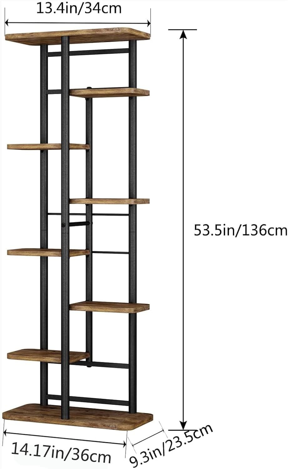 LINZINAR Plant Stand Indoor 8 Tier Metal Corner Tall Flower Shelf | Plant Rack for Multiple Plants, Tiered Flower Plant