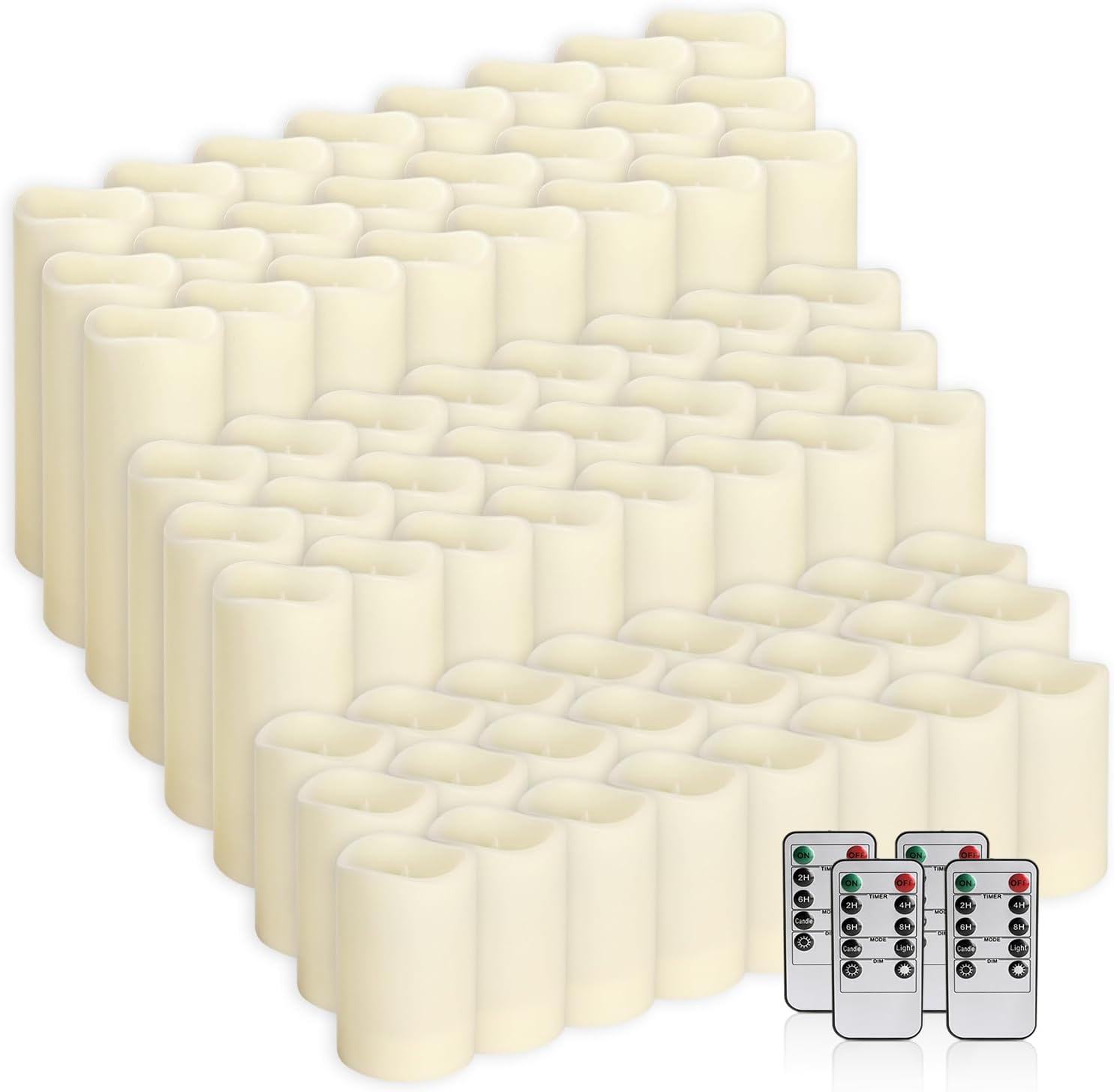 fclayvts 72-Pack LED Flameless Candles with Remote Control -Flickering Flameless Candles-Remote Timer Perfect for