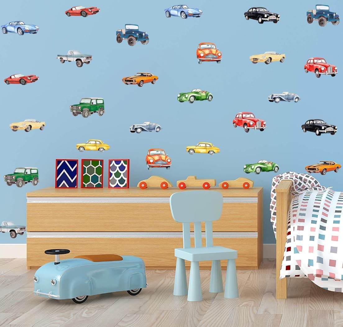 Watercolor Wall Stickers / Classic Car