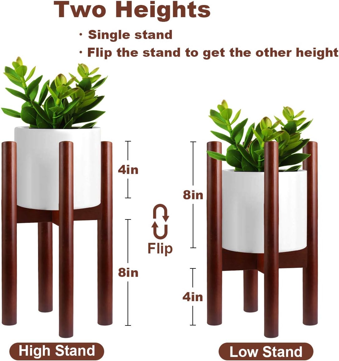 GameXcel Adjustable Plant Stand Indoor Pot Stands, 2 Pcs Bamboo Flower, 15 to 30 inch in Height, Adjustable Plant Stand