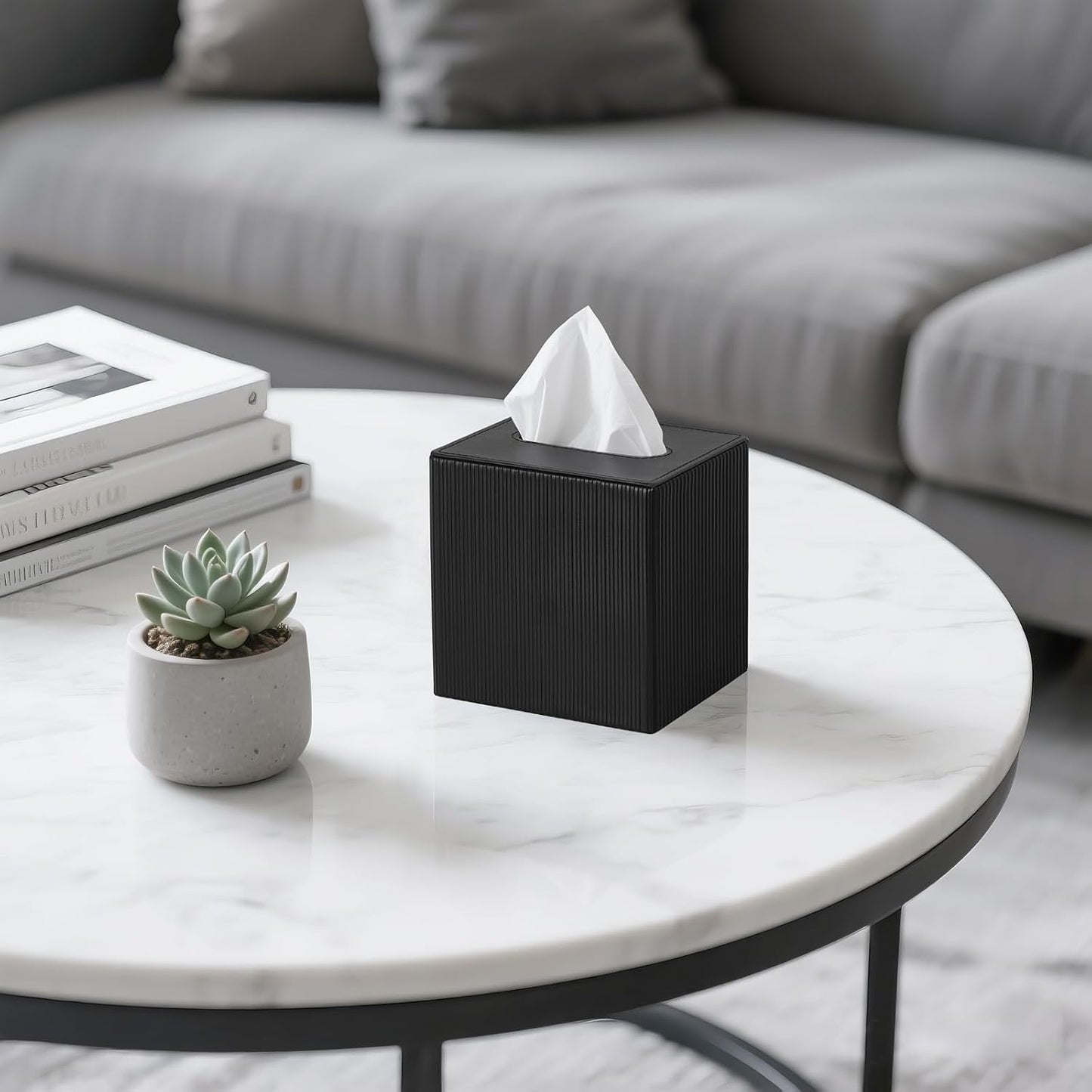 Decorative Facial Cube Organizer / Black