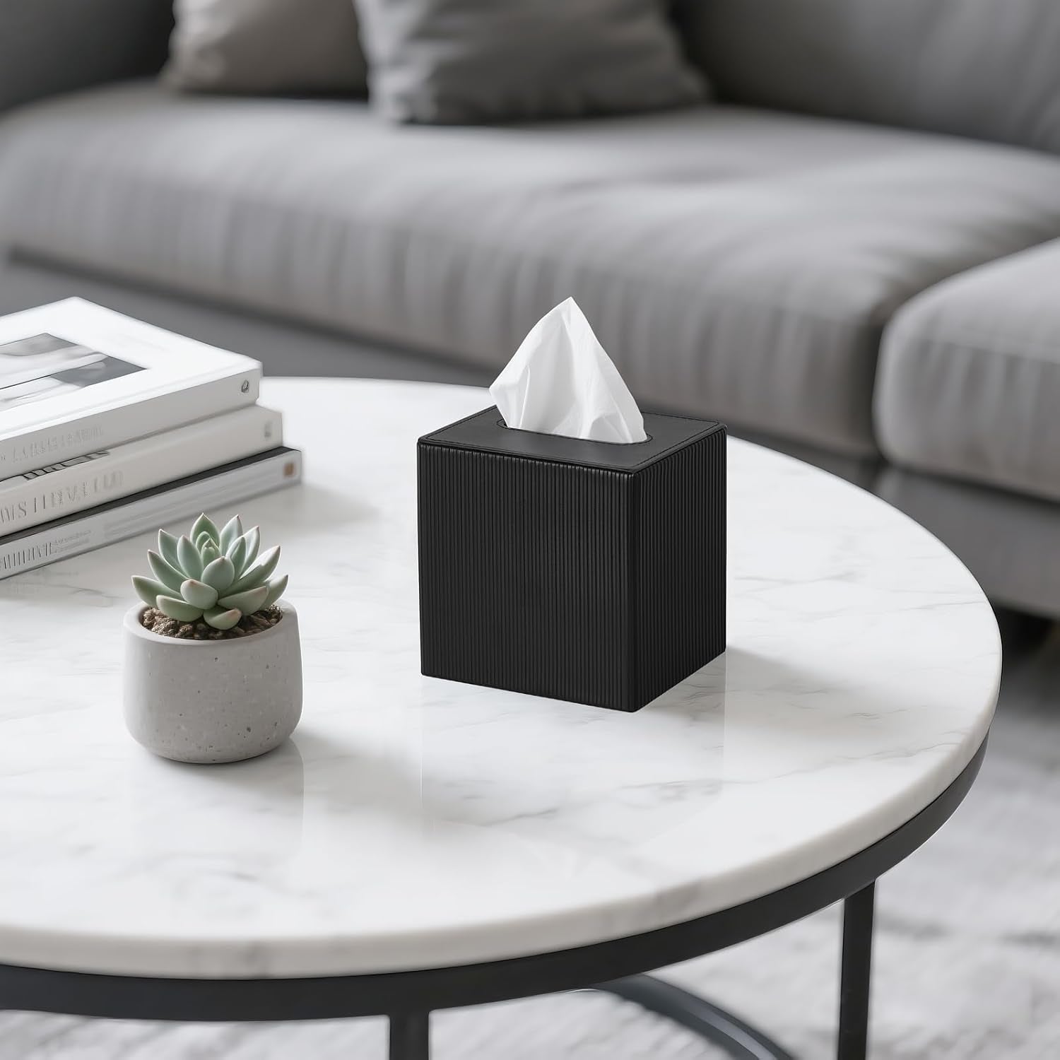 Decorative Facial Cube Organizer / Black