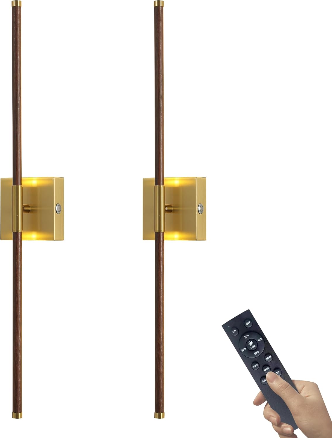 15800 mAh Battery Operated Wall Sconces with Remote Control Dimmable Battery Powered Cordless Rechargeable Wall Sconces