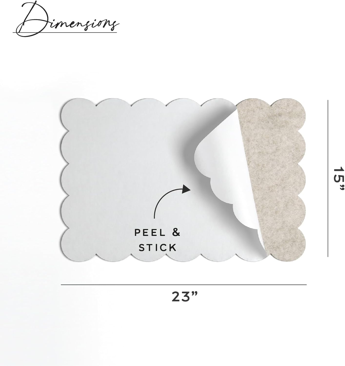 Scalloped Felt Bulletin Board / Beige / 23 x 15
