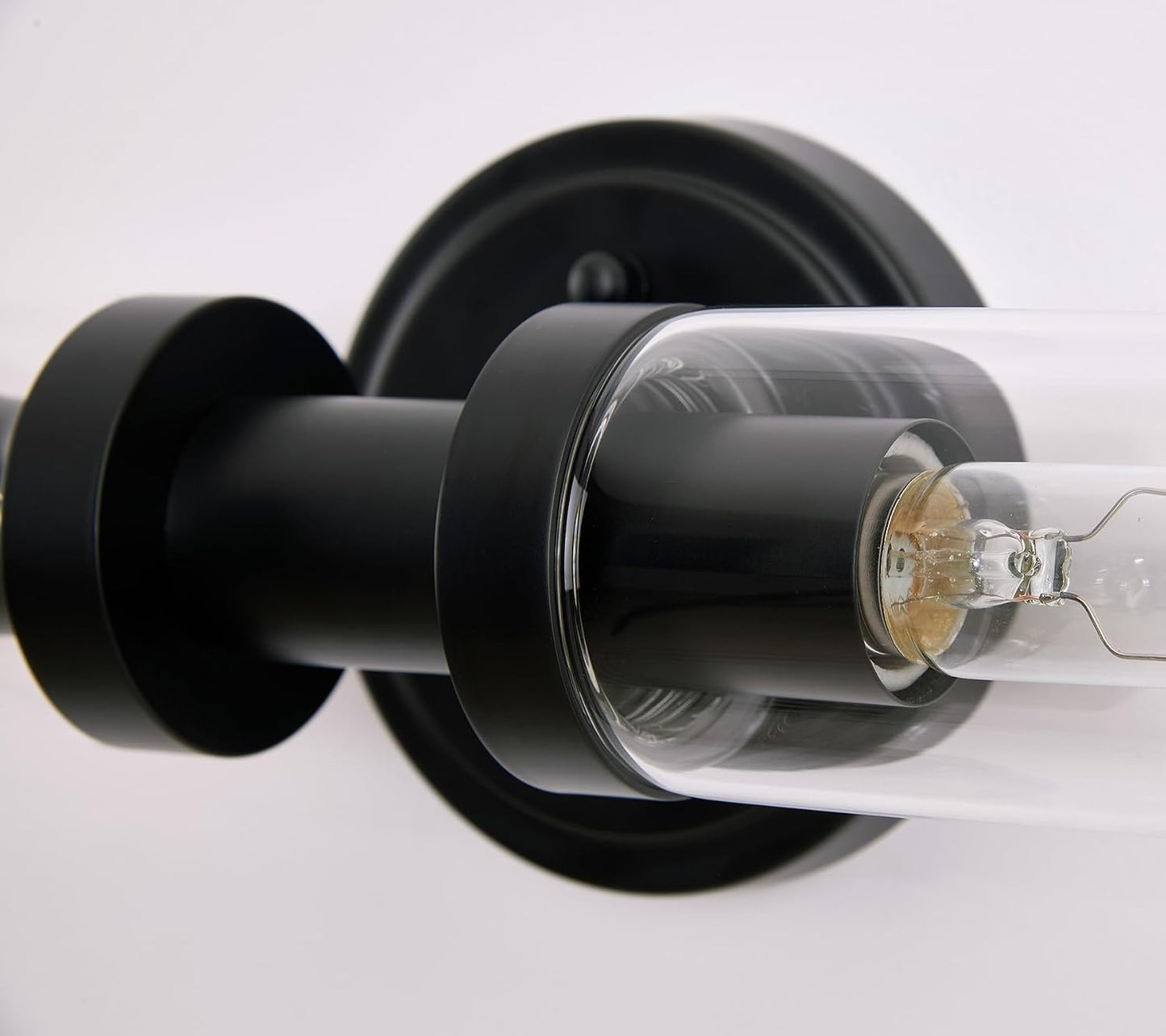 Black Sconces Wall Lighting, Bathroom 2-Light Vanity Light W/Clear Glass Shade, Modern Wall Mounted Lights for Mirror
