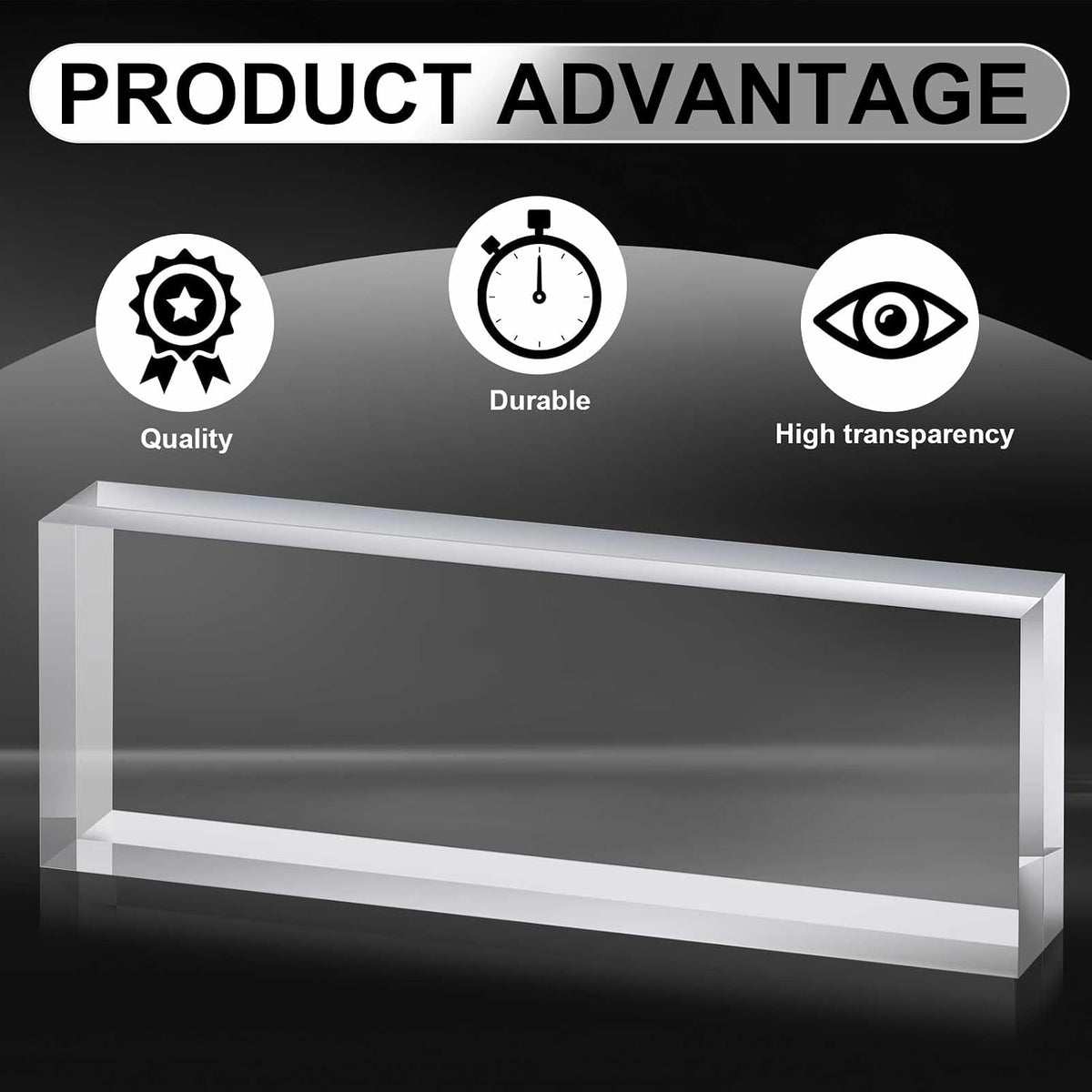 Yousoontic 4 Pcs Clear Acrylic Blocks for Display Blank Name Plate Block Cube Display Stand for Wedding Props