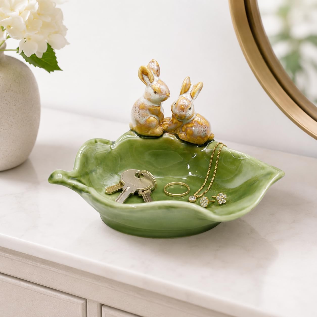 Sponge Holder / Key Bowl & Jewelry Tray / Green