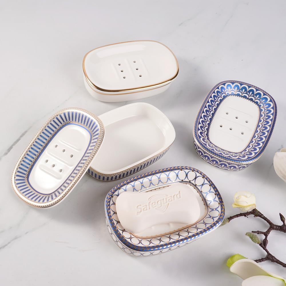 Double-Layer Bar Soap Tray / Style C / White